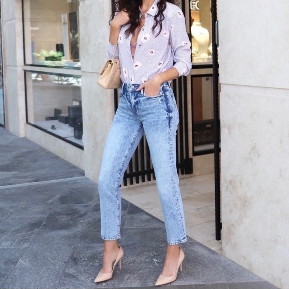 FRAME Le High Straight Leg Jeans | Size 25 | Light Wash Denim | High Rise - Picture 6 of 12
